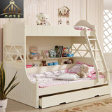 实木儿童床 高低床公主床 儿童上下两层床 韩式高低床白色
