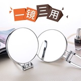台式化妆镜子 双面手柄镜 便携折叠壁挂镜 浴室镜 多功能美容镜
