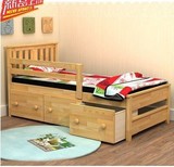 正品单人床木质实木床护栏松木儿童床有有简约现代有多功能促销