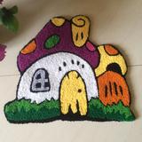 蘑菇房子儿童卧室地毯  卡通风景地垫  小屋防滑垫 幼儿园装饰垫