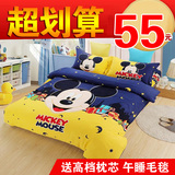 韩版卡通四件套儿童被套三件套春夏床上用品可爱床单被套1.5/1.8m