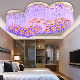 卧室灯具现代简约led水晶吸顶灯客厅灯具浪漫温馨婚房双环心形灯