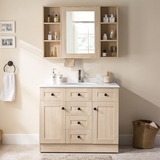 浴室柜镜柜组合 欧式免漆实木多层板落地卫生间洗手脸盆储物柜021