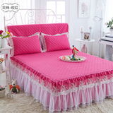 单品全棉蕾丝床裙夹棉加厚2.0米床罩单人公主粉色床裙1.8m1.2米