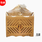 竹筷笼子 两格 沥水筷笼 可悬挂 竹木制品 碳化 挂式筷架 包邮