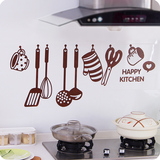 创意DIY可移除卡通墙贴厨房PVC透明防水厨具贴纸橱柜冰箱装饰贴画