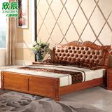 实木双层人床1.81.5米现代简约中式橡木床气动高箱带软靠床特价床