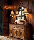 欧式美式家具实木餐边柜 仿古时尚高档大理石面储物柜餐厅橱柜