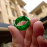【天天特价】七彩云南帝王满绿色翡翠戒指正品A货冰种男女款指环