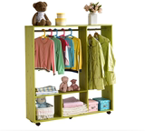 实木移动衣柜收纳柜简易儿童衣橱彩色收纳架环保组装松木衣柜特价