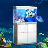 鱼缸水族箱大中型生态鱼缸玻璃创意金鱼缸带底柜60CM/80CM/100CM