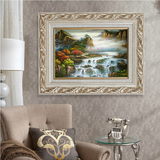 油画客厅装饰画欧式挂画山水风景画沙发背景墙壁画餐厅创意有框画