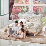实木床烤漆双人床现代简约1.8米儿童床婚床 板式床经济型高箱床