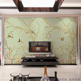 现代简约壁纸电视背景沙发客厅卧室背景墙纸中式花鸟清新墙布壁画
