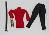 1/6女兵人，CG，ZC，TTL女素体可穿 红毛衣+黑皮裤+黑腰带套装