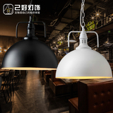 复古工业风漫咖啡厅餐厅酒吧台loft创意个性单头铁艺仿古锅盖吊灯