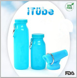 美国进口户外便携可折叠水瓶多功能运动创意水壶旅游硅胶水杯包邮