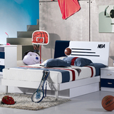 儿童套房家具卡通NBA儿童床男孩单人1.2米1.5米王子床烤漆高箱床