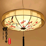 中国情新中式吊灯客厅餐厅仿古灯具 创意古典艺术手绘画布艺灯笼