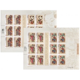 邮票收藏2011-2《凤翔木版年画》特种邮票 大版票 大版张版式一