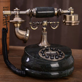 纯天然玉石仿古电话机高档欧式电话创意复古电话机办公座机包邮