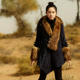 素萝 青狐 原创中国风女装2015冬装新款加厚棉服大毛领棉衣外套