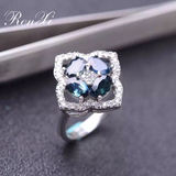 天然蓝宝石戒指 斯里兰卡优质矿石 925纯银镶嵌 活口设计 女款