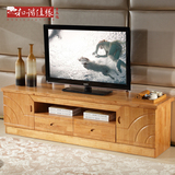 现代中式 全实木电视柜 橡木客厅实木地柜小户型背景视听柜 包邮
