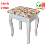韩式田园化妆凳 简约布艺小方凳 白色梳妆台凳 现代实木换鞋凳子