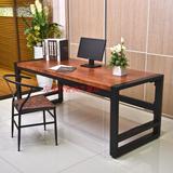 欧美式铁艺实木办公桌做旧餐桌复古书桌办公桌咖啡桌电脑桌工作台