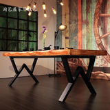 餐桌椅组合简约现代餐桌长方形简易书桌实木铁艺咖啡桌电脑桌餐桌