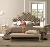 实木雕花双人床新古典法式欧式实木软包床做旧复古简欧欧式床婚床