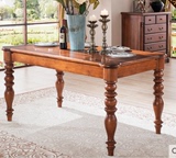 实木家具100%纯实木餐桌美式餐桌欧式餐桌椅组合长方形圆形饭桌
