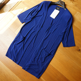 女装出口日本 复古Vintage重水洗进口亚麻针织长开衫16夏季新款