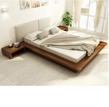 北欧宜家现代简约实木家具床 1.5/1.8米双人板式床小户型卧室家具