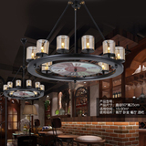 美式复古铁艺工业风吊灯创意loft餐厅大客厅酒吧吧台多头玻璃吊灯
