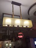 长方形新中式餐厅吊灯 仿古现代简约客厅中式灯创意实木吧台灯具