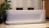 公司烤漆办公前台时尚简约接待台办公桌迎宾台收银台弧形前台
