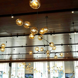 设计师餐厅吊灯创意个性别墅玻璃泡泡球分子现代灯具北欧宜家灯饰