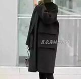 粉色年华680韩版时尚简约女士中长款无领羊毛呢大衣外套2016新款