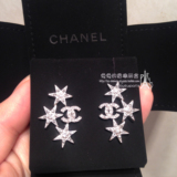 法国代购 Chanel香奈儿2016新款 双C 萨尔斯堡 六角星水钻耳钉