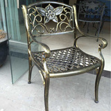 铸铁单人公园椅休闲户外套椅阳台五件套桌椅庭院咖啡厅铸铝艺家具