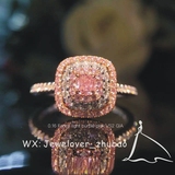 JeweLover珠宝天然彩钻粉钻异形16份围群镶卡钻GIA证书粉钻戒指