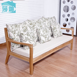 莎迦 北欧纯实木沙发 新中式简约白蜡木日式宜家具小户型沙发组合