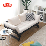 简约现代客厅实木沙发床可推拉沙发床宜家多功能布艺沙发床可拆洗