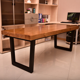LOFT美式乡村简约复古铁艺实木电脑桌办公桌会议桌书桌长桌桌子