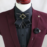韩版高档胸针复古蝴蝶结领花男士女式衬衫主持领结结婚礼服领带