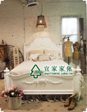 新古典法式欧式实木雕花双人床 实木软包床 做旧复古美式乡村1.8