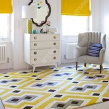 定制现代时尚宜家简约条纹格子客厅卧室茶几沙发床边手工腈纶地毯