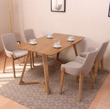北欧宜家餐桌椅组合 现代简约实木餐桌 白橡木餐桌椅 小户型餐桌